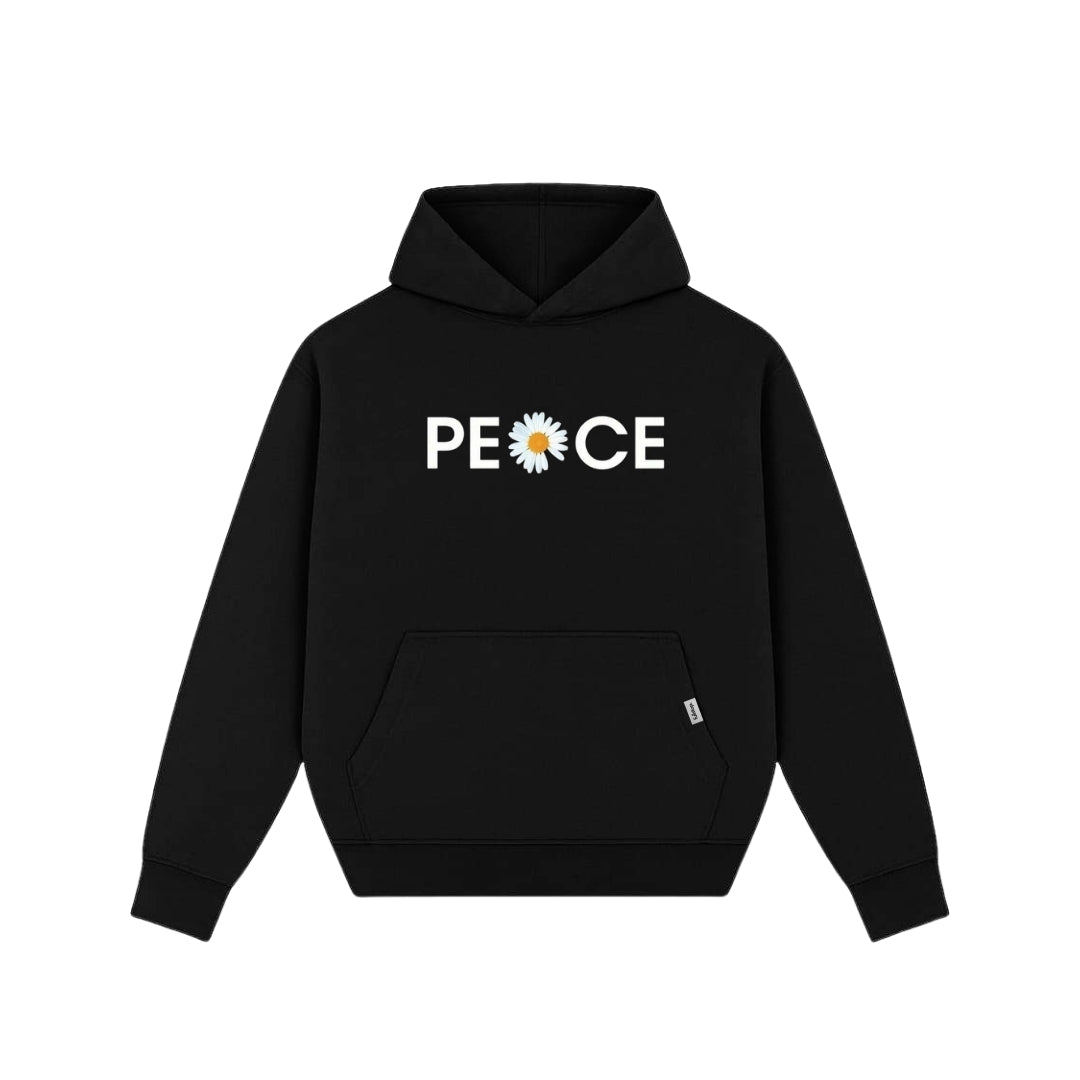 Peace Flower Black Hoodie