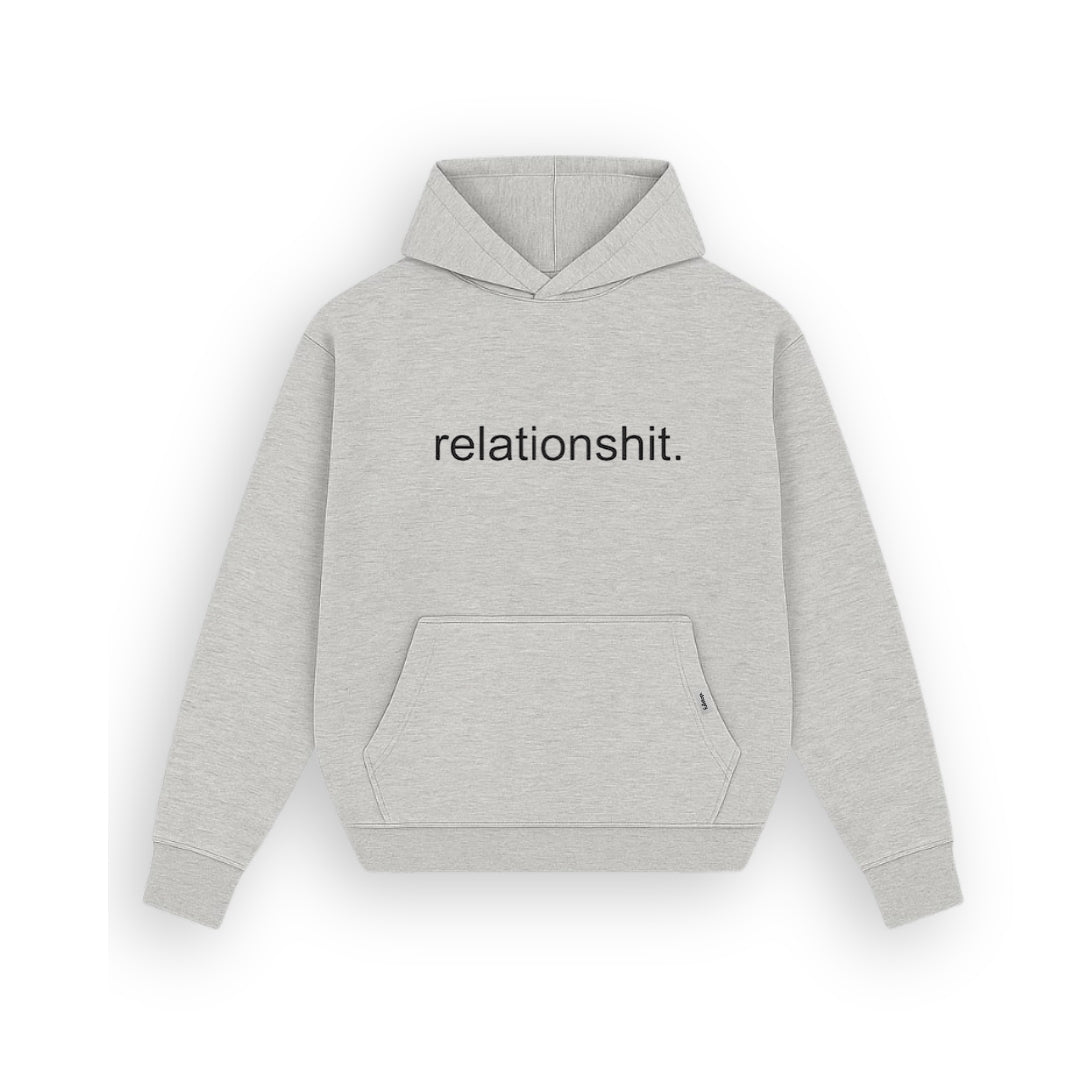 Relationshit. Heather Grey Hoodie