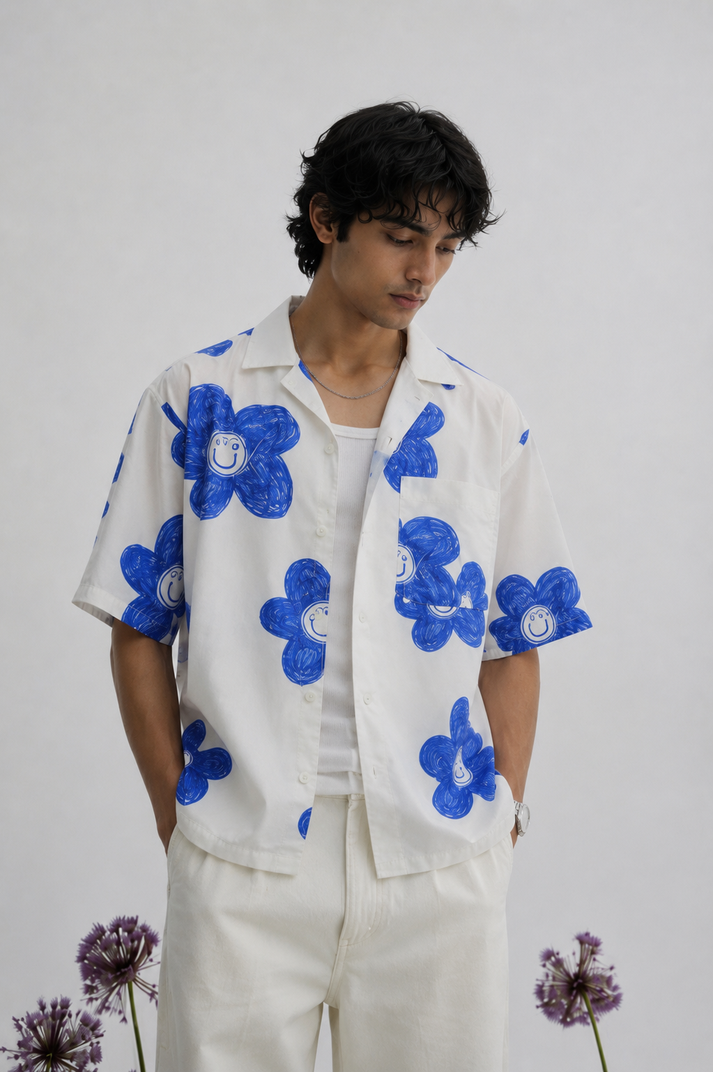 Blue Bloomline Men Shirt