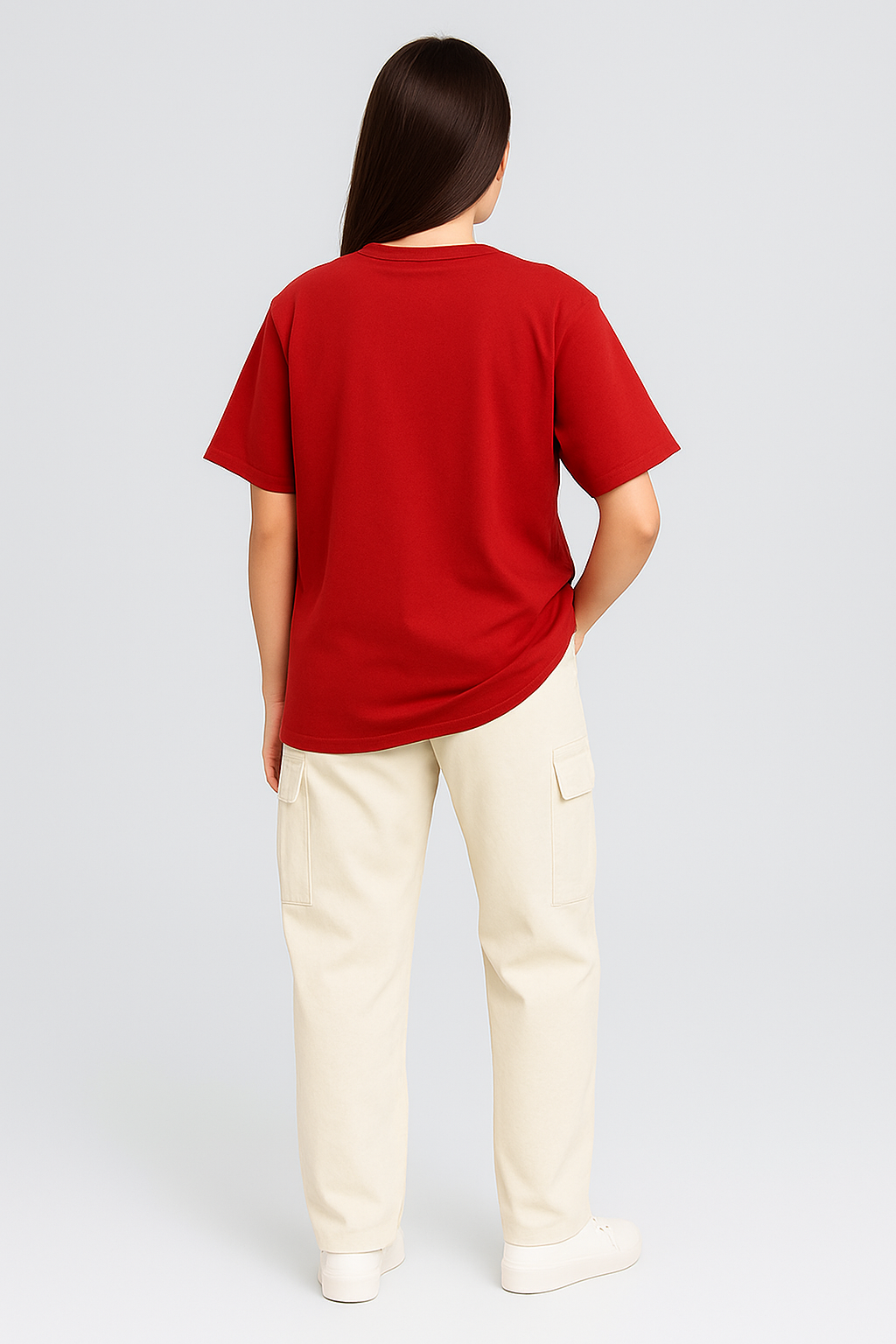 Red Essential Oversize Tee