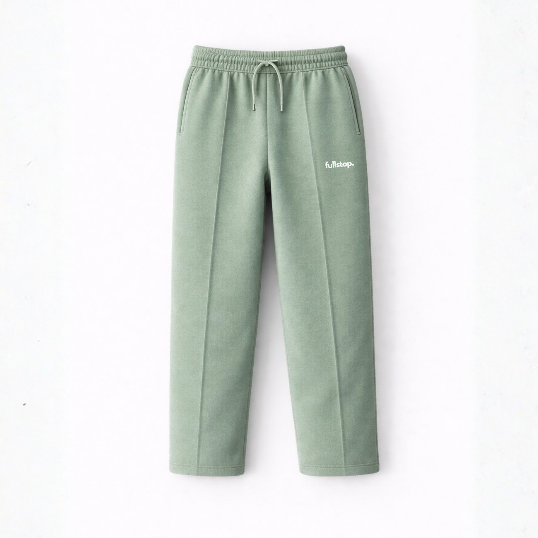 Straight-Leg Sage Green Terry Trouser.