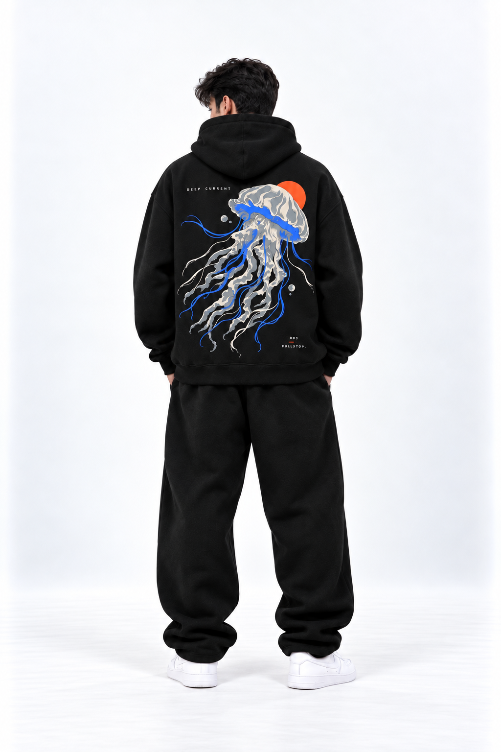 Black Deep Current Hoodie