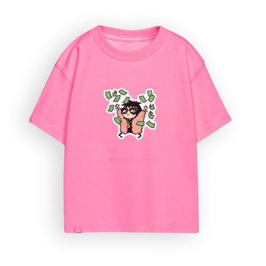 Who cares Pink Oversize Tee