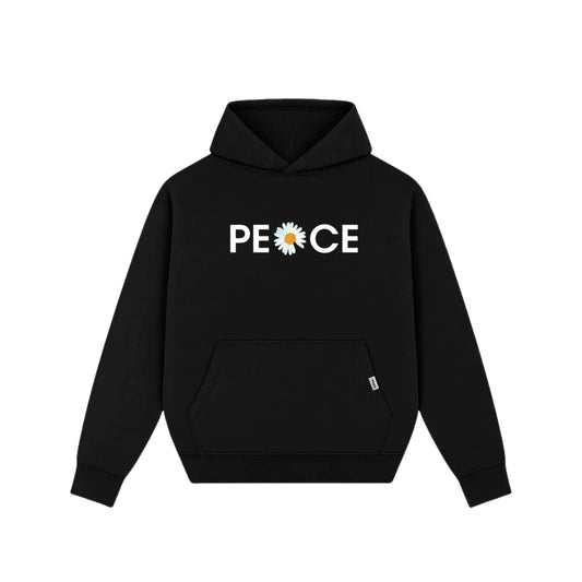Peace Flower Black Hoodie
