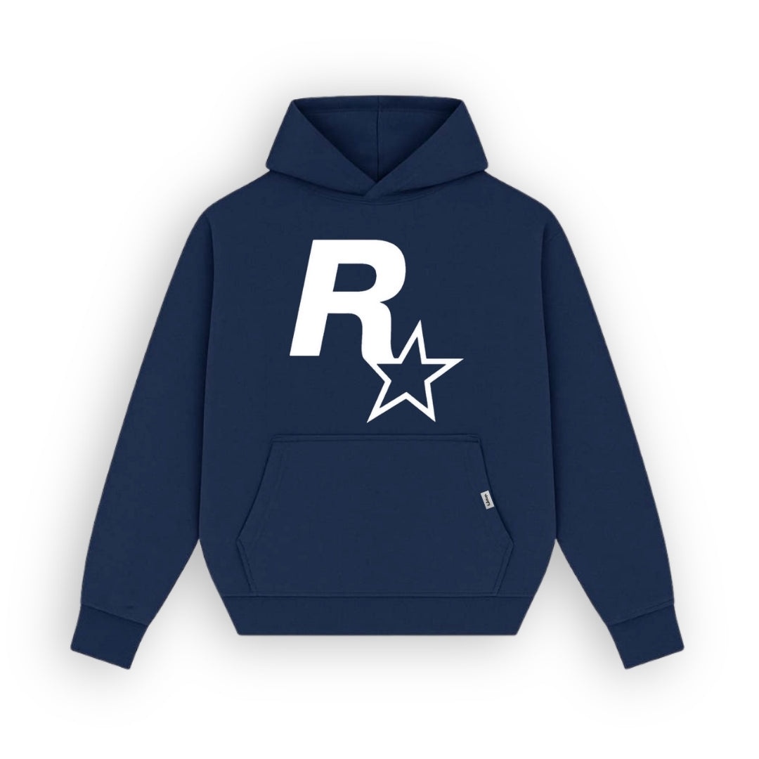 R star Navy Blue Hoodie