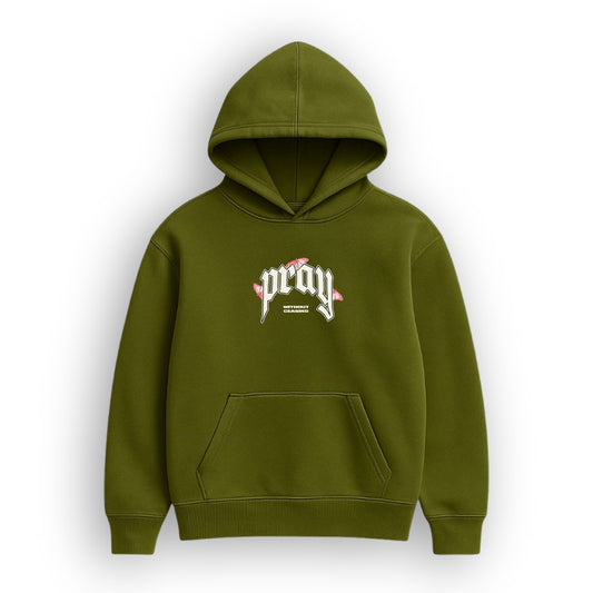 Pray Olive Green Hoodie