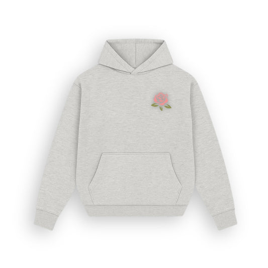 Pink Flower Heather Grey Hoodie