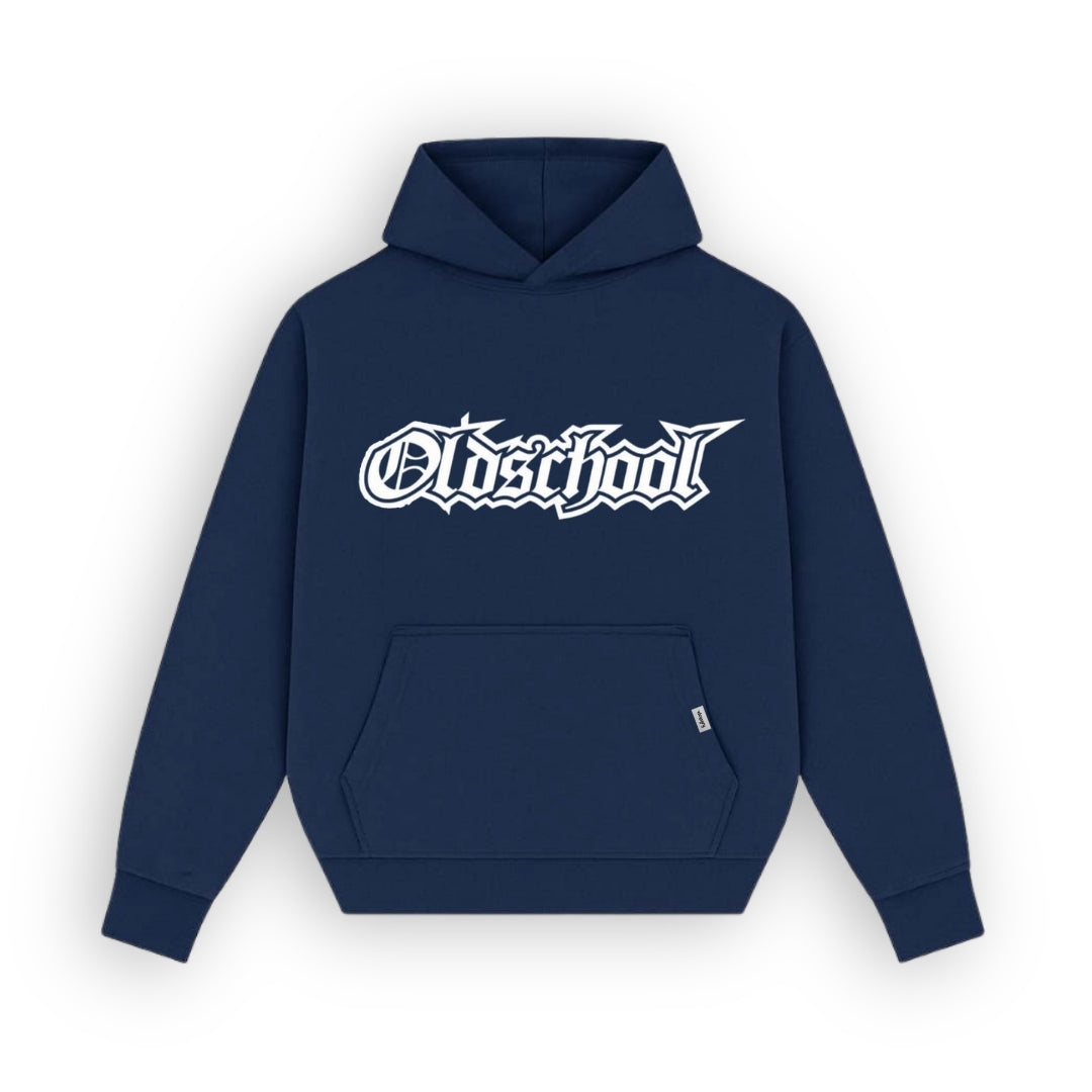Old School Navy Blue Hoodie