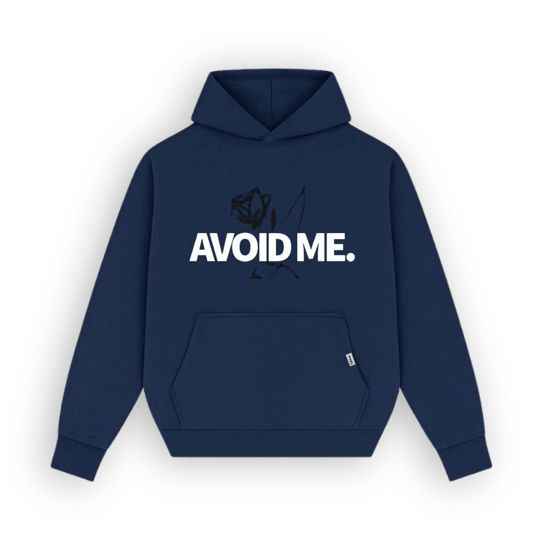 Avoid Me Navy Blue Hoodie
