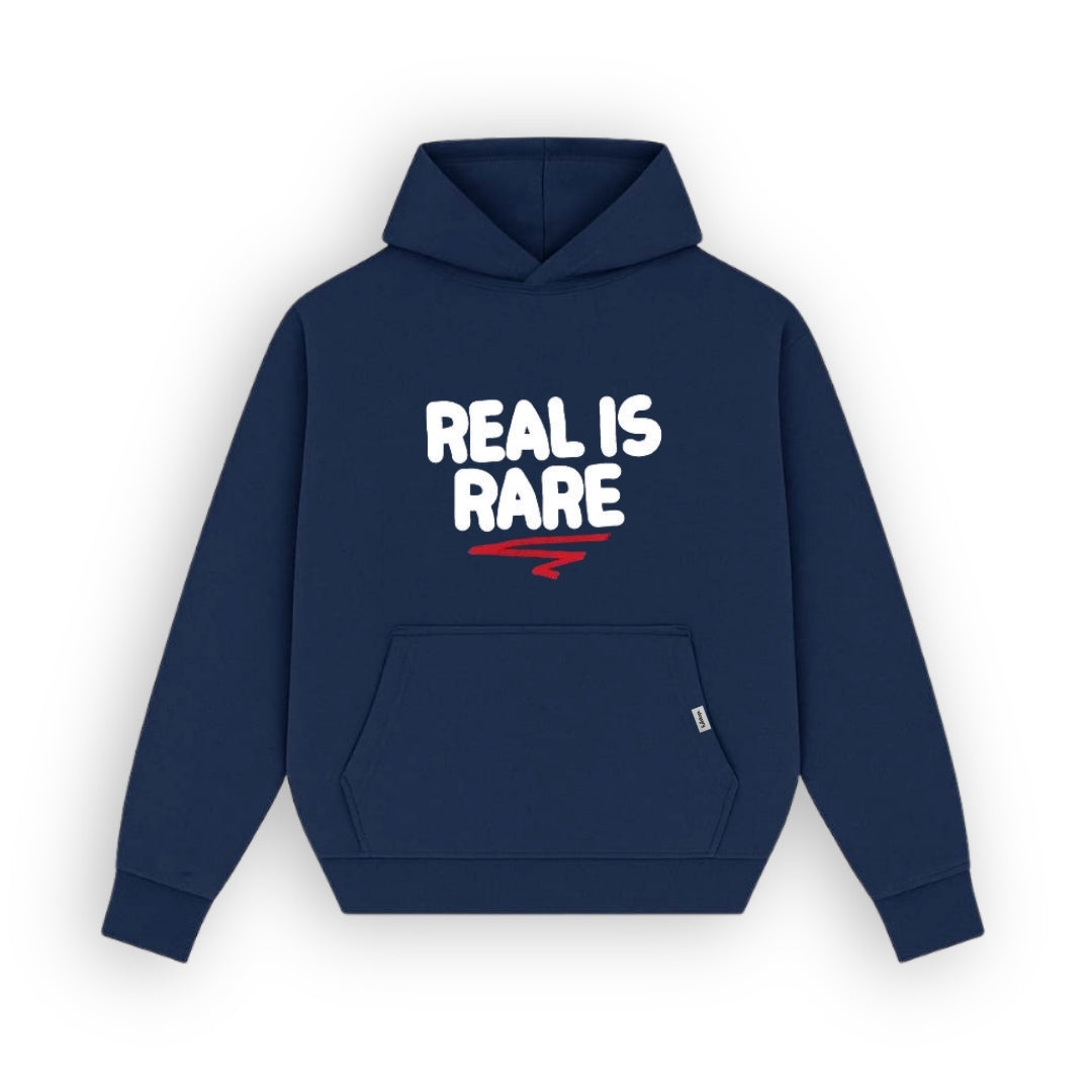 Real Is Rare Navy Blue Hoodie