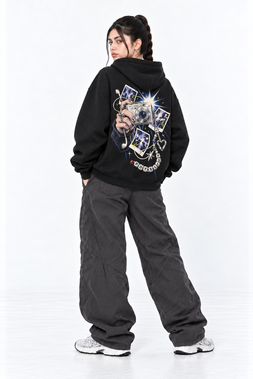 Black Digicam Hoodie