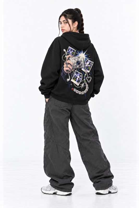 Black Digicam Hoodie