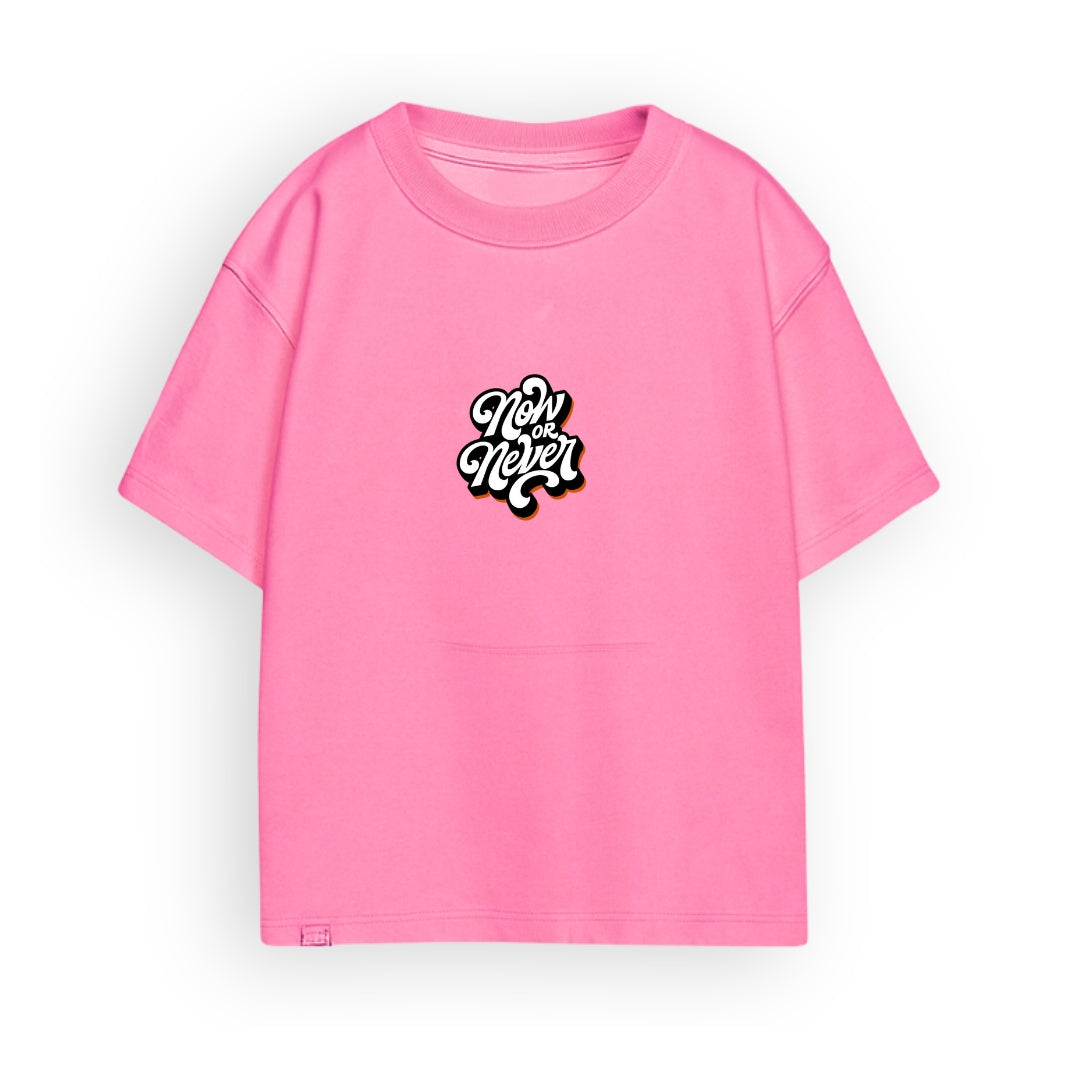 Now or Never Pink Oversize Tee