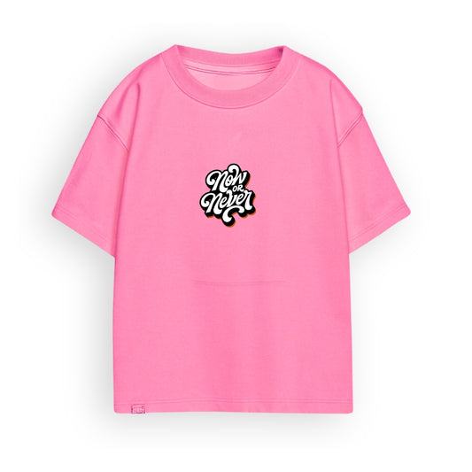 Now or Never Pink Oversize Tee