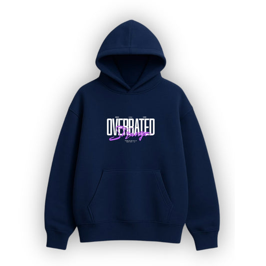 Overrated Flex Navy Blue Hoodie