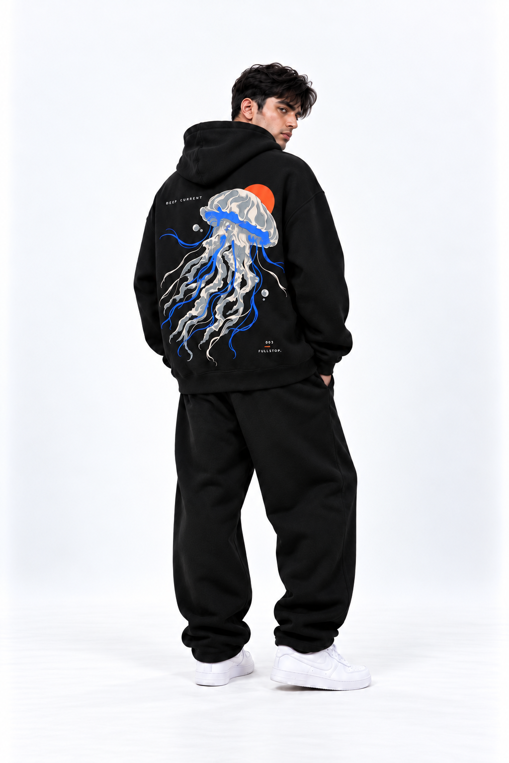 Black Deep Current Hoodie