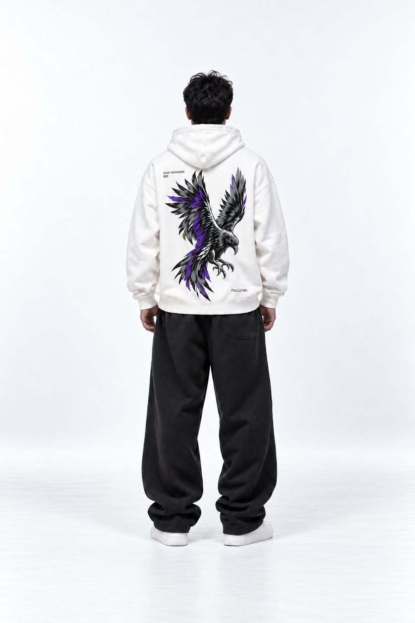 White Night Messenger Hoodie
