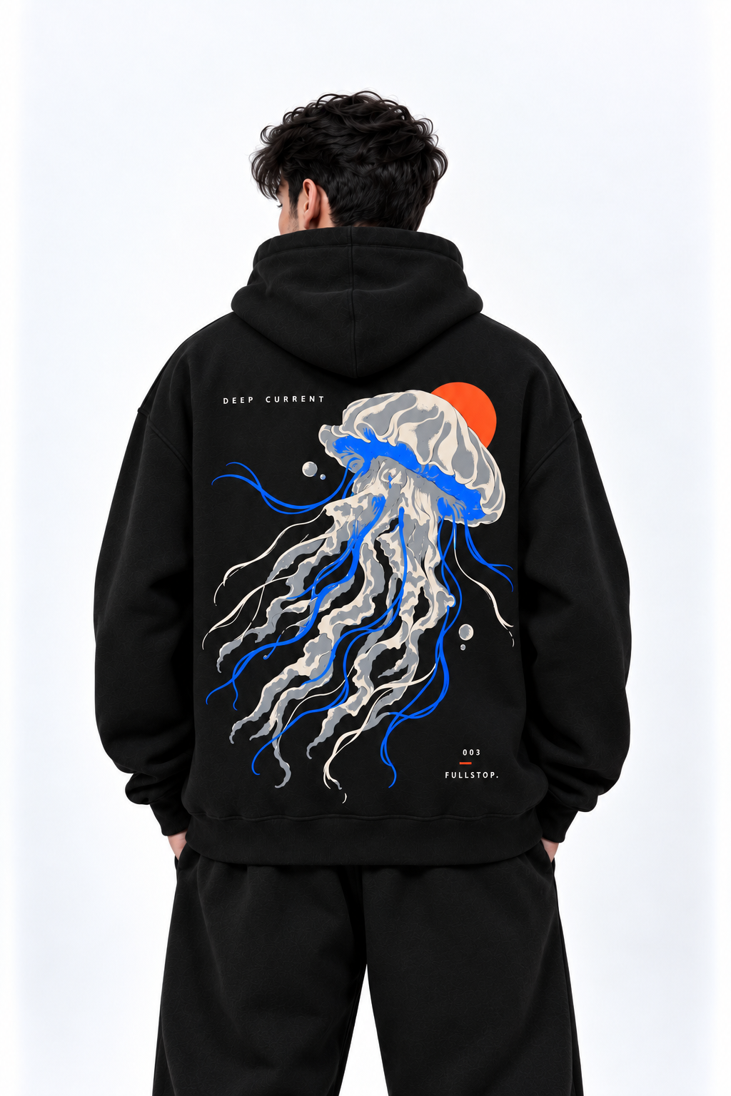 Black Deep Current Hoodie