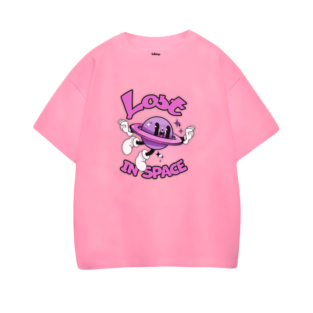 Love in Space Pink Oversize Tee