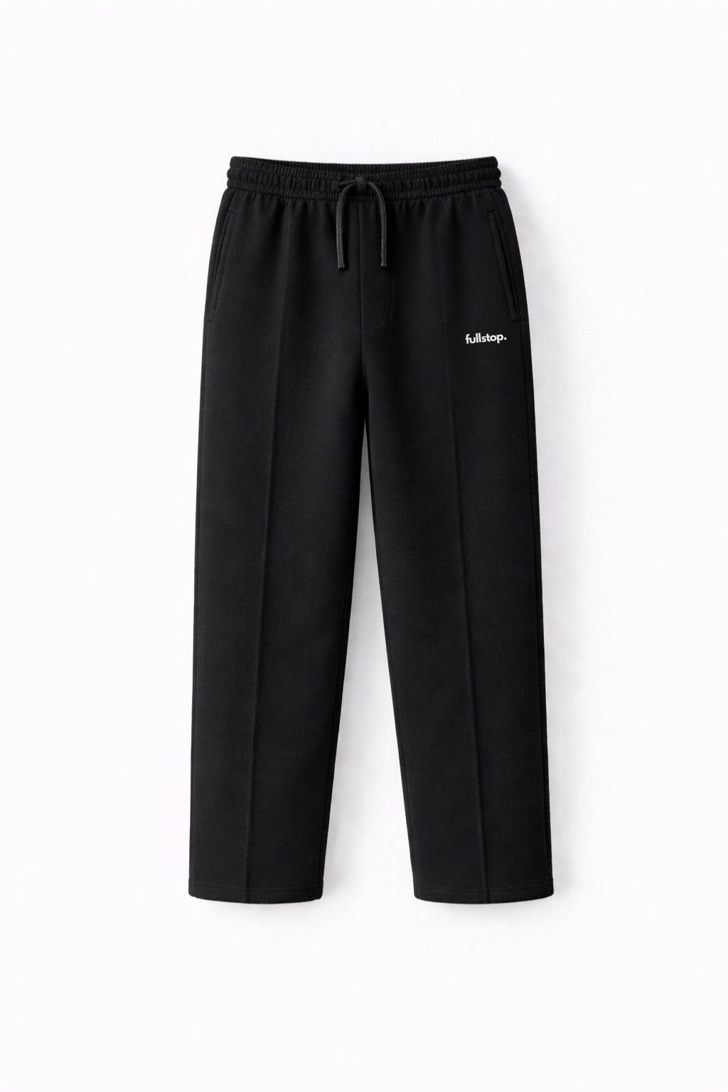 Straight-Leg  Black Terry Trouser.