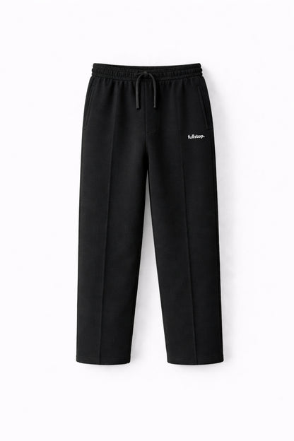 Straight-Leg  Black Terry Trouser.