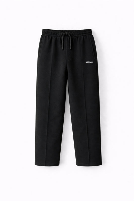 Straight-Leg  Black Terry Trouser.
