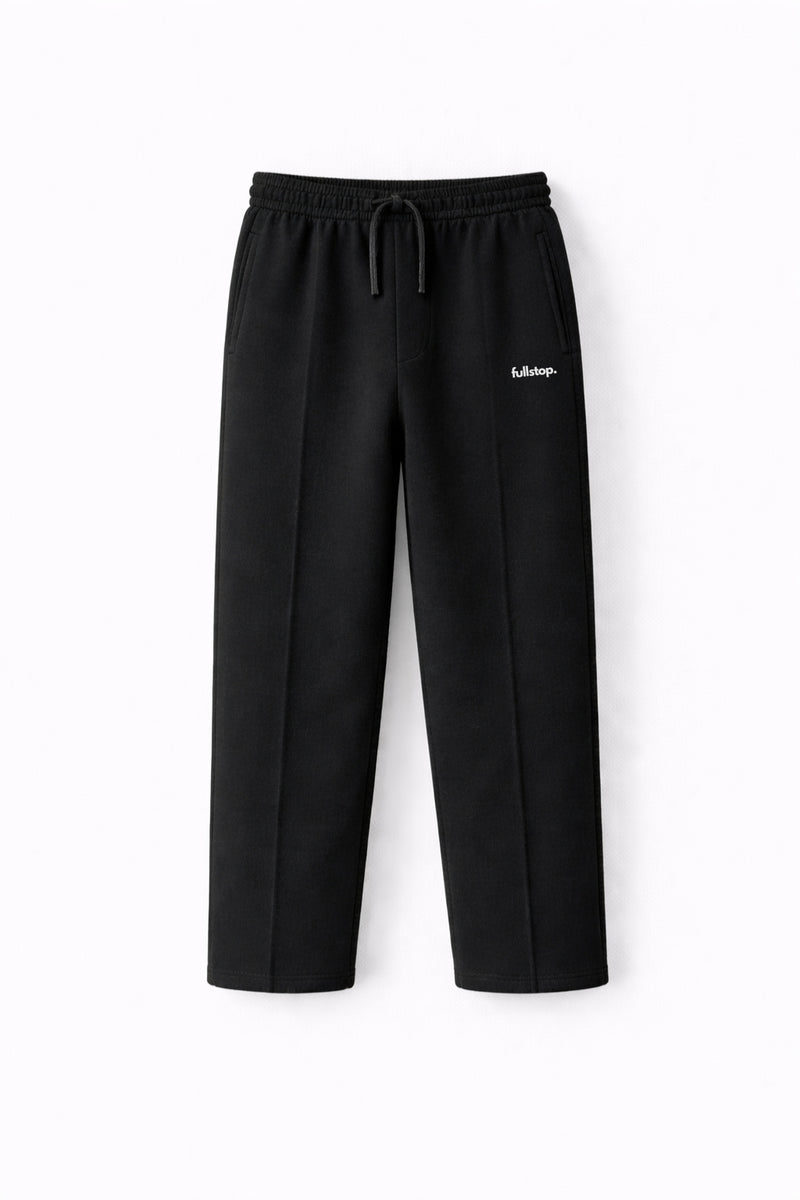 Straight-Leg  Black Terry Trouser.