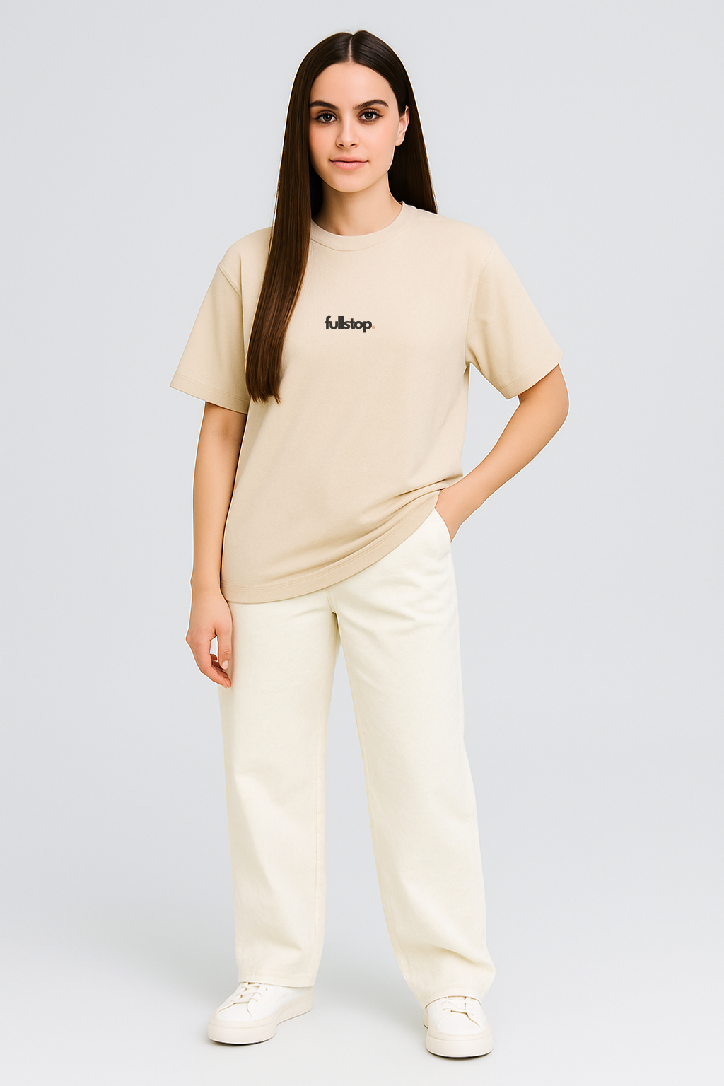 Beige Essential Oversize Tee
