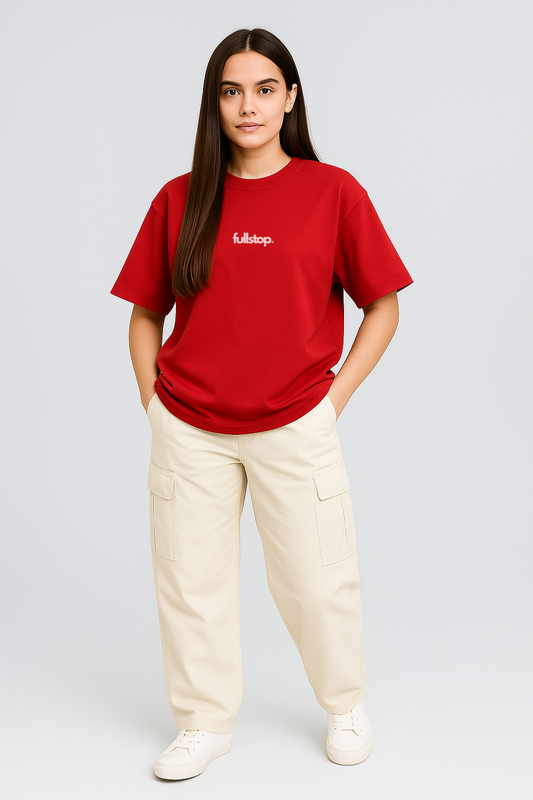 Red Essential Oversize Tee