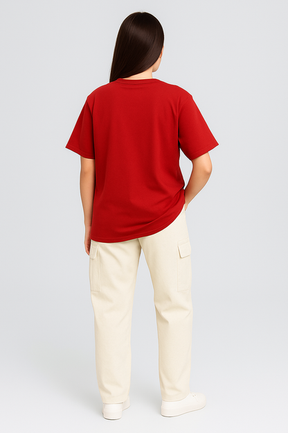 Red Essential Oversize Tee