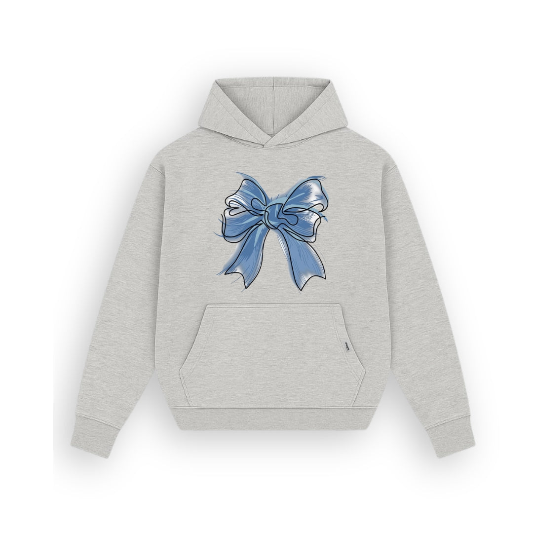 Blue Bow Heather Grey Hoodie